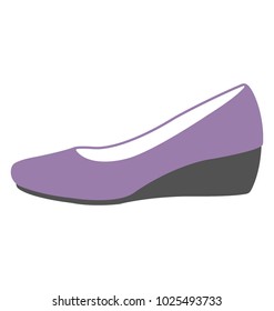 
Women’s wedge shoe vector icon in flat design 
