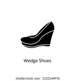 icono de zapatos de cuña en vector. logotipo