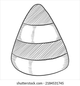 caramelo dulce doodle aislado boceto dibujado a mano con estilo de contorno