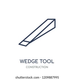 Wedge tool icon. Wedge tool linear symbol design from Construction collection. Simple outline element vector illustration on white background.