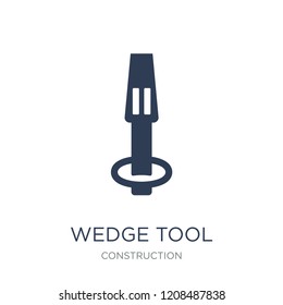 Wedge tool icon. Trendy flat vector Wedge tool icon on white background from Construction collection, vector illustration can be use for web and mobile, eps10