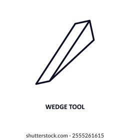 wedge tool outline icon.  Thin line icon from construction tools collection. Editable vector isolated on white background