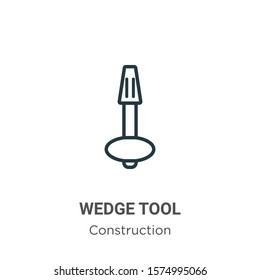 Wedge tool outline vector icon. Thin line black wedge tool icon, flat vector simple element illustration from editable construction concept isolated on white background