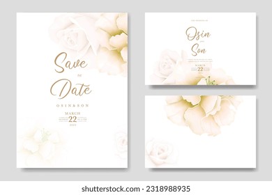  carte d'invitation au mariage à l'aquarelle feuilles florales