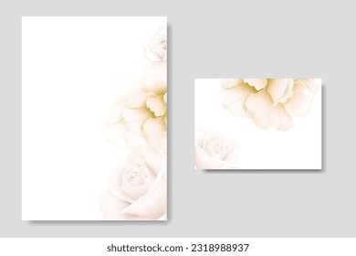  weding invitation card with floral leaves watercolor