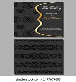 weding invitation card vector elegance and full color