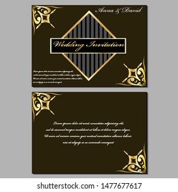 weding invitation card vector elegance and full color