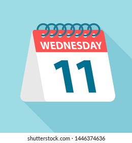 Wednesday 11 - Calendar Icon - Vector Illustration