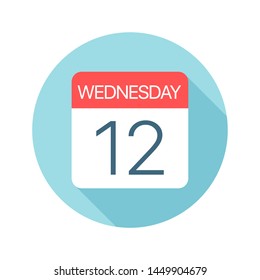 Wednesday 12 - Calendar Icon - Vector Illustration