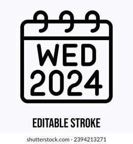 Wednesday 2024 Calendar, Vector Calendar.

