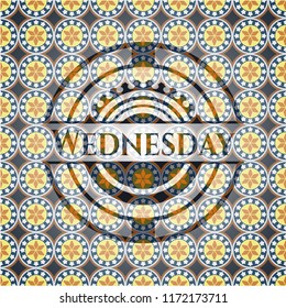 Wednesday arabesque badge. arabic decoration.