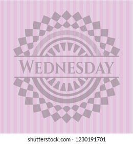 Wednesday badge with pink background