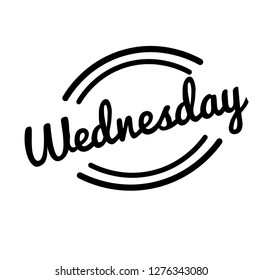 wednesday black stamp, sticker, label on white background