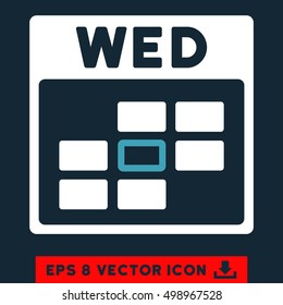 Wednesday Calendar Grid icon. Vector EPS illustration style is flat iconic bicolor symbol, blue and white colors.