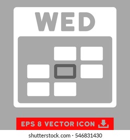 Wednesday Calendar Grid icon. Vector EPS illustration style is flat iconic bicolor symbol, dark gray and white colors.