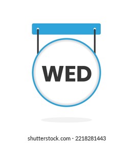 Wednesday calendar icon to do list,  day of the week schedule work sign for personal organizer vector illustration