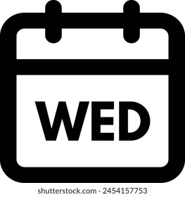 Wednesday calendar icon isolated on white background . Wednesday icon vector