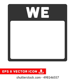 Wednesday Calendar Page icon. Vector EPS illustration style is flat iconic symbol, gray color.