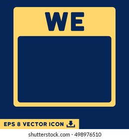 Wednesday Calendar Page icon. Vector EPS illustration style is flat iconic symbol, yellow color.