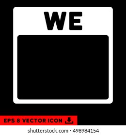 Wednesday Calendar Page icon. Vector EPS illustration style is flat iconic symbol, white color.