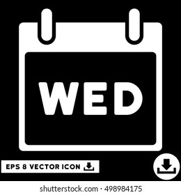 Wednesday Calendar Page icon. Vector EPS illustration style is flat iconic symbol, white color.