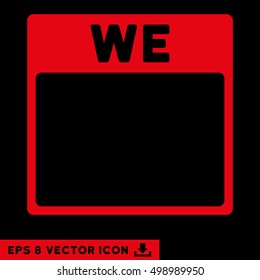 Wednesday Calendar Page icon. Vector EPS illustration style is flat iconic symbol, red color.
