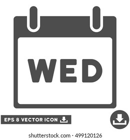 Wednesday Calendar Page icon. Vector EPS illustration style is flat iconic symbol, gray color.