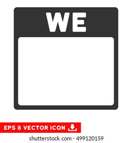 Wednesday Calendar Page icon. Vector EPS illustration style is flat iconic symbol, gray color.