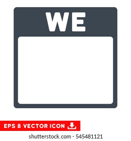 Wednesday Calendar Page icon. Vector EPS illustration style is flat iconic symbol, smooth blue color.