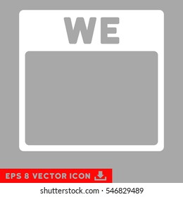 Wednesday Calendar Page icon. Vector EPS illustration style is flat iconic symbol, white color.