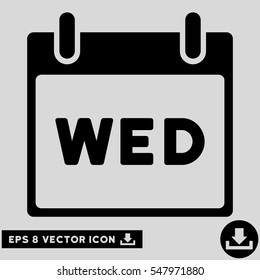 Wednesday Calendar Page icon. Vector EPS illustration style is flat iconic symbol, black color.
