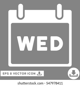Wednesday Calendar Page icon. Vector EPS illustration style is flat iconic symbol, white color.