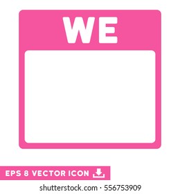Wednesday Calendar Page icon. Vector EPS illustration style is flat iconic symbol, pink color.