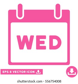 Wednesday Calendar Page icon. Vector EPS illustration style is flat iconic symbol, pink color.