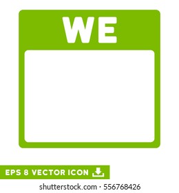 Wednesday Calendar Page icon. Vector EPS illustration style is flat iconic symbol, eco green color.