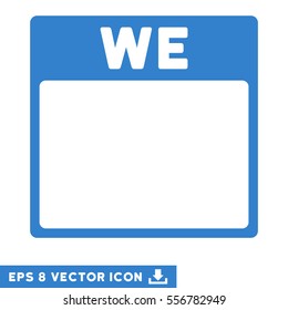 Wednesday Calendar Page icon. Vector EPS illustration style is flat iconic symbol, cobalt color.