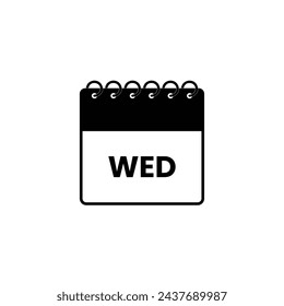 Wednesday calendar page pictogram icon. Simple flat pictogram for business, marketing, internet concept on white background. Trendy modern vector symbol for web site design or mobile app.