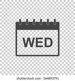 Wednesday calendar page pictogram icon. Simple flat pictogram for business, marketing, internet concept. Trendy modern vector symbol for web site design or mobile app