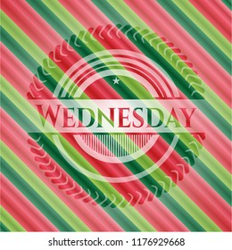 Wednesday christmas colors emblem.