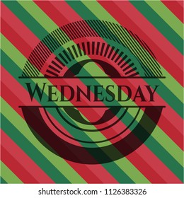 Wednesday christmas colors style badge.
