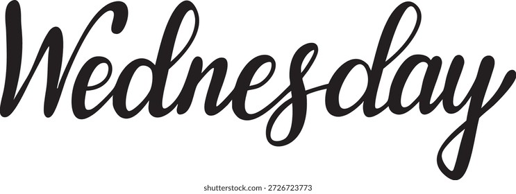 Wednesday Cursive Text on White Background Typography