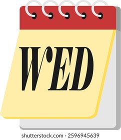 wednesday day or calendar vector image or clipart for project work or business