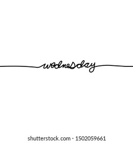 Wednesday, day of the week in a continuous line, on a white background.