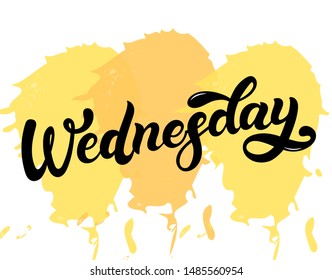 Wednesday Day Week Hand Drawn Lettering Stock Vector (Royalty Free ...