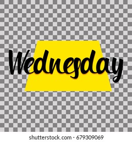 Wednesday. Days of week. Colorful vector illustration on transparent background