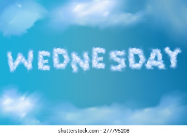 "Wednesday" Font from the realistic clouds concept