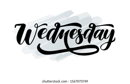 Wednesday Hand Drawn Lettering Design Card Stock Vector (Royalty Free ...