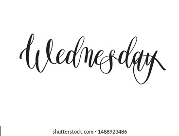 Wednesday Handdrawn Lettering Modern Brush Calligraphy Stock Vector ...