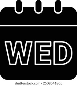 Wednesday Icon and Illustration for Calendar and Midweek-Themed Designs