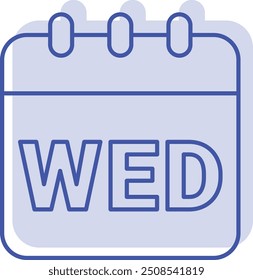 Wednesday Icon and Illustration for Calendar and Midweek-Themed Designs